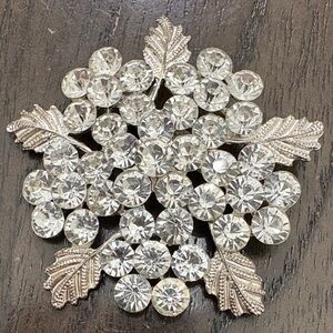 Elegant Silver Crystal Brooch